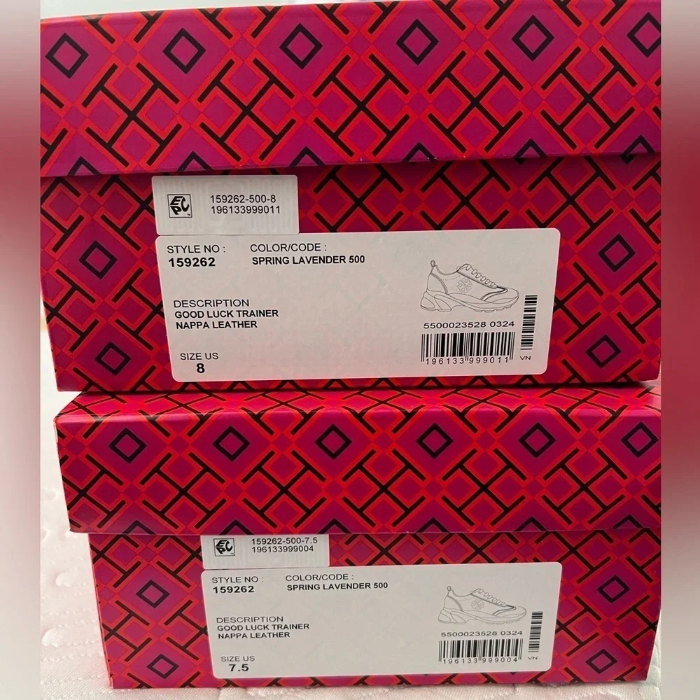 NIB Tory Burch Good Luck Trainer Spring Lavender - size 8